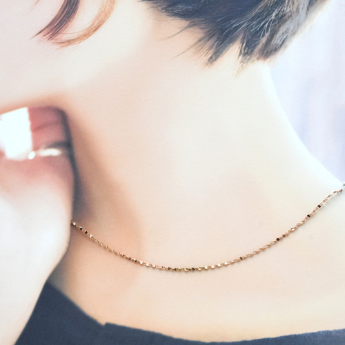 選べる3カラー＊人気 華奢 キラキラペタルチェーン ネックレス