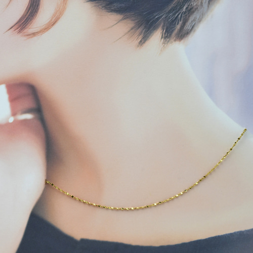 新作【K10】華奢 長さが選べる ペタルチェーン ネックレス 新作【K10