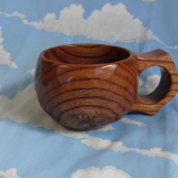 古欅の一木彫りコーヒーカップ 3枚目の画像