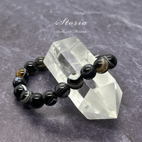 8mm チベット産 天眼石（アイアゲート）AA 高品質 ブレスレット