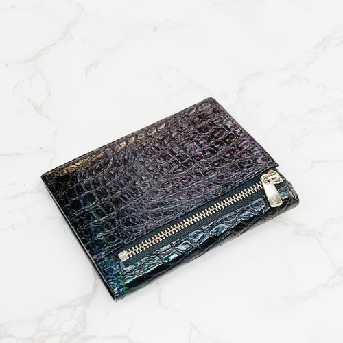 日本製 クロコダイル 超薄型スマート 上質 名刺 パス入れ マルチ