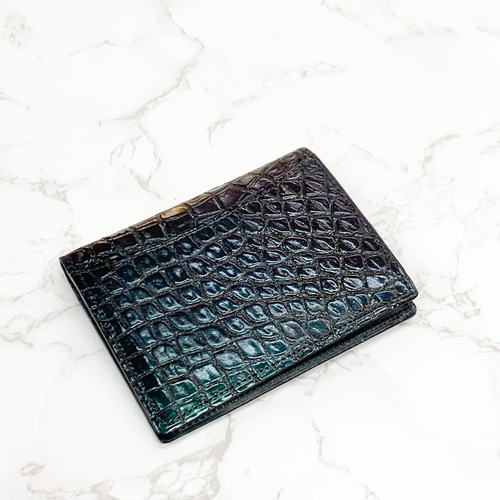 クロコダイル　ポロサス　ブラック　上位グレード　コンパクトウォレットハンドメイド MICRO POROSUS クロコダイル財布 – GOOD4THREE
