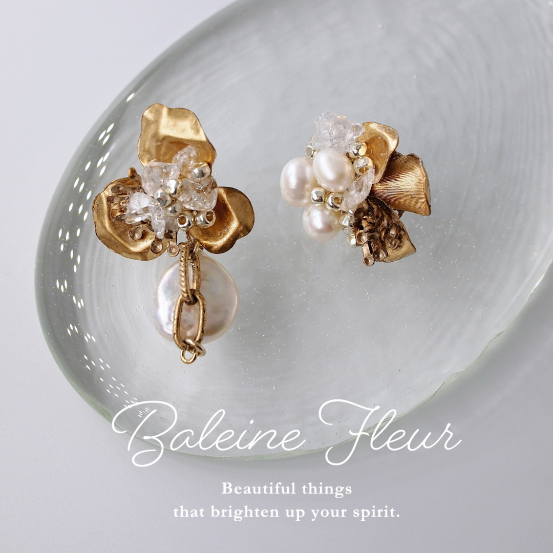 【人気】【受注制作】『Pure Flower』真鍮 花 フラワー 大ぶり アシンメトリー