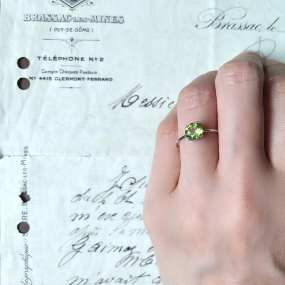 選べる6mm大粒 ペリドット　天然石リング　シルバーリング誕生日　クリスマス　プレゼント　シンプル　指輪　グリーン　緑 14枚目の画像