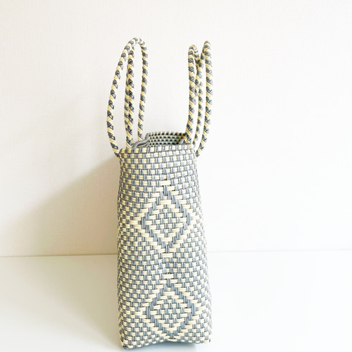 メルカドバッグ クリームXシルバー S かごバッグ STYLE BIRD