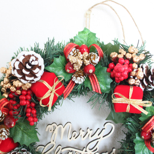 クリスマスリース（ギフトボックス）「送料無料」 直径約30cm X3335
