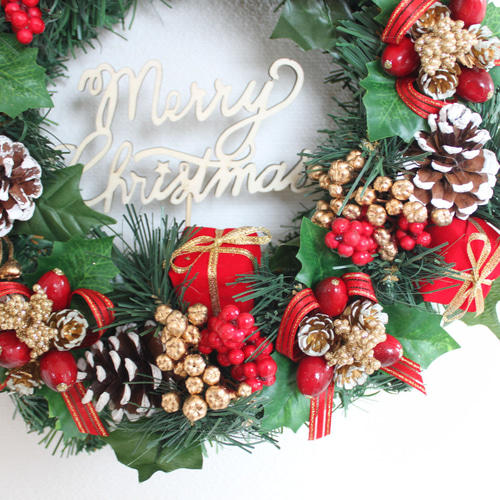 クリスマスリース（ギフトボックス）「送料無料」 直径約30cm X3335