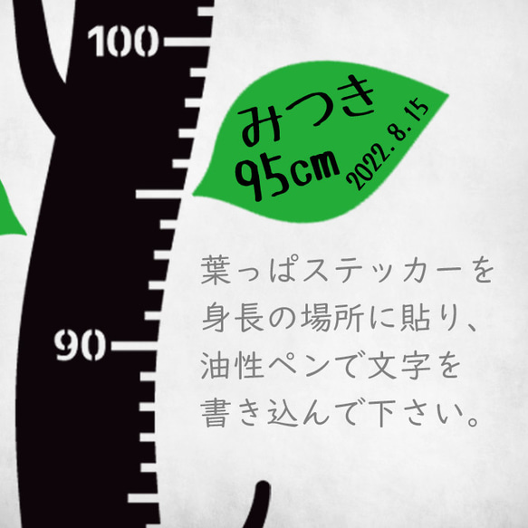 身長がはかれるカッティングステッカー【賃貸OK】 2枚目の画像