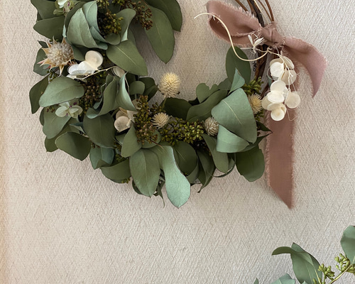 natural*° ユーカリ ポポラズベリー wreath ドライフラワー リース