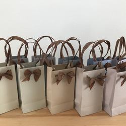再販】ミニ紙袋 くすみカラー 10色 リボン その他雑貨 kinoppi_shop
