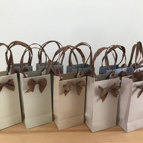 ハンドメイド♪リボン付きミニ紙袋 8枚セット 【公式通販】