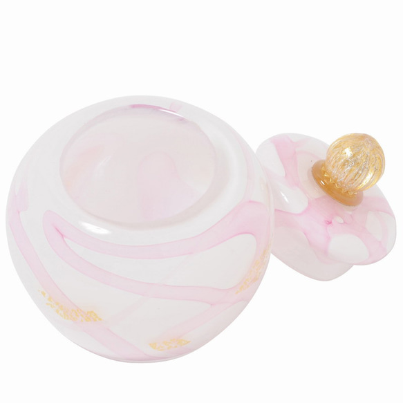 手元供養　デザインガラス分骨骨壺　ミニ骨壷　コーラル 