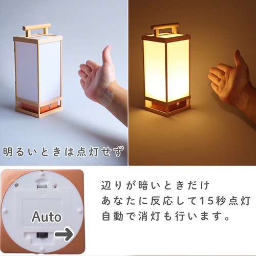 灯し紙『金魚のすみか｜小さな水庭』人感センサーライト 手持ち行灯 6