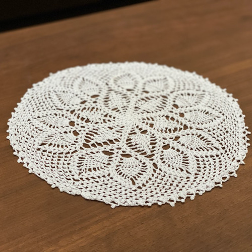 ドイリー　ベージュ　パイナップル編み　未使用　レース編み　新品 ドイリーパイナップル編み その他インテリア雑貨 アナベルレース 通販