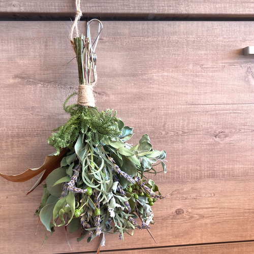 フォルモーサとユーカリの秋色スワッグ　D15 匿名発送 フォルモーサとユーカリの秋色スワッグ D15 匿名発送 秋色紫陽花ドライ