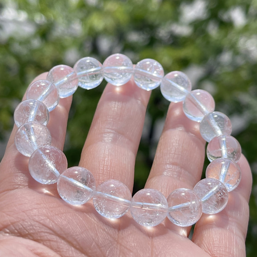 [ブリザードタイプ] 天然石 ヒマラヤ マニカラン水晶 10mmブレスレット ブリザードタイプ] 天然石 ヒマラヤ マニカラン水晶 10mm