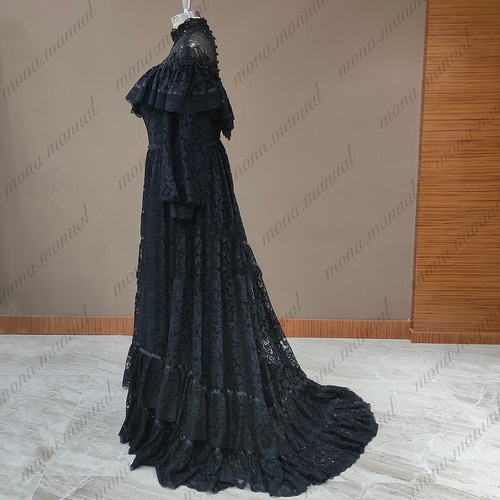 ヴィンテージ袖付きドレス ウェディングドレス 二次会 結婚式ドレス  