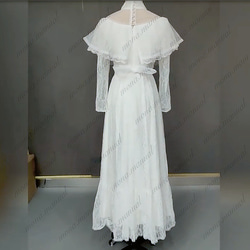 ヴィンテージ袖付きドレス ウェディングドレス 二次会 結婚式ドレス 515 2枚目の画像