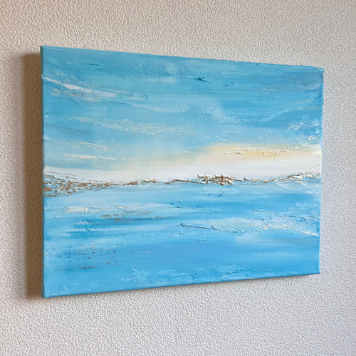 海の絵　空の絵　北欧　現代アート　癒しのアート　ヒーリング　絵　絵画　波　壁掛け 景画 海の絵 アクリル画 癒し 絵画 夏 ヒーリングアート