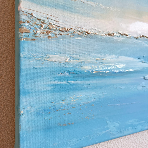 癒しの風景絵画＊空と海　どこまでもブルー　煌めきの海　ヒーリング　リフレッシュ SKY - 青 海 絵画 インテリア アート 絵画 空 癒し モダン