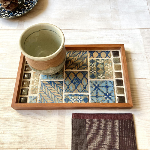 再販16】 メルマガ特集掲載 モザイクタイルトレー タイルトレイ レトロ