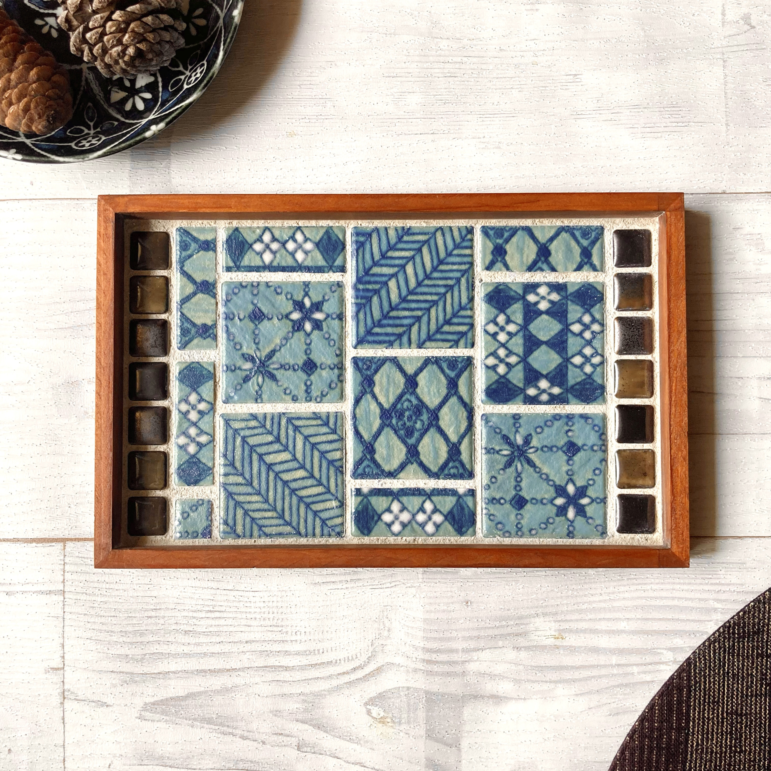 【再販19】 メルマガ特集掲載　モザイクタイルトレー　タイルトレイ　レトロ美