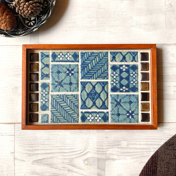 未使用品　✴︎ タイルトレー　トレー　タイル 再販16】 メルマガ特集掲載 モザイクタイルトレー タイルトレイ レトロ