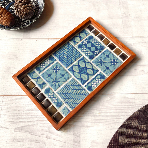 再販17】 メルマガ特集掲載 モザイクタイルトレー タイルトレイ レトロ
