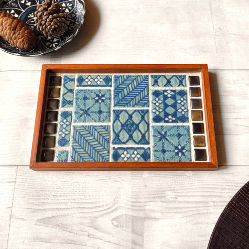 再販16】 メルマガ特集掲載 モザイクタイルトレー タイルトレイ レトロ