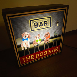 ドッグ カフェ BAR 犬 ワンちゃん ペットショップ 酒 ミニチュア サイン ランプ 看板 置物雑貨 ライトBOX 3枚目の画像