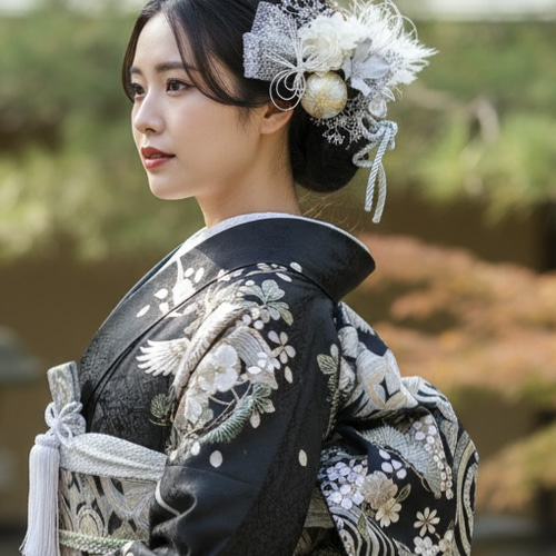 【ななみ様】専用　オーダー髪飾り 南天の実と水引の髪飾り 結婚式ヘア 成人式ヘア 卒業式ヘア ドライ