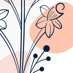 アートポスター シンプルモダン ボタニカルアート ライン画 ミニマルデザイン パステル 3枚セット 4308 5枚目の画像