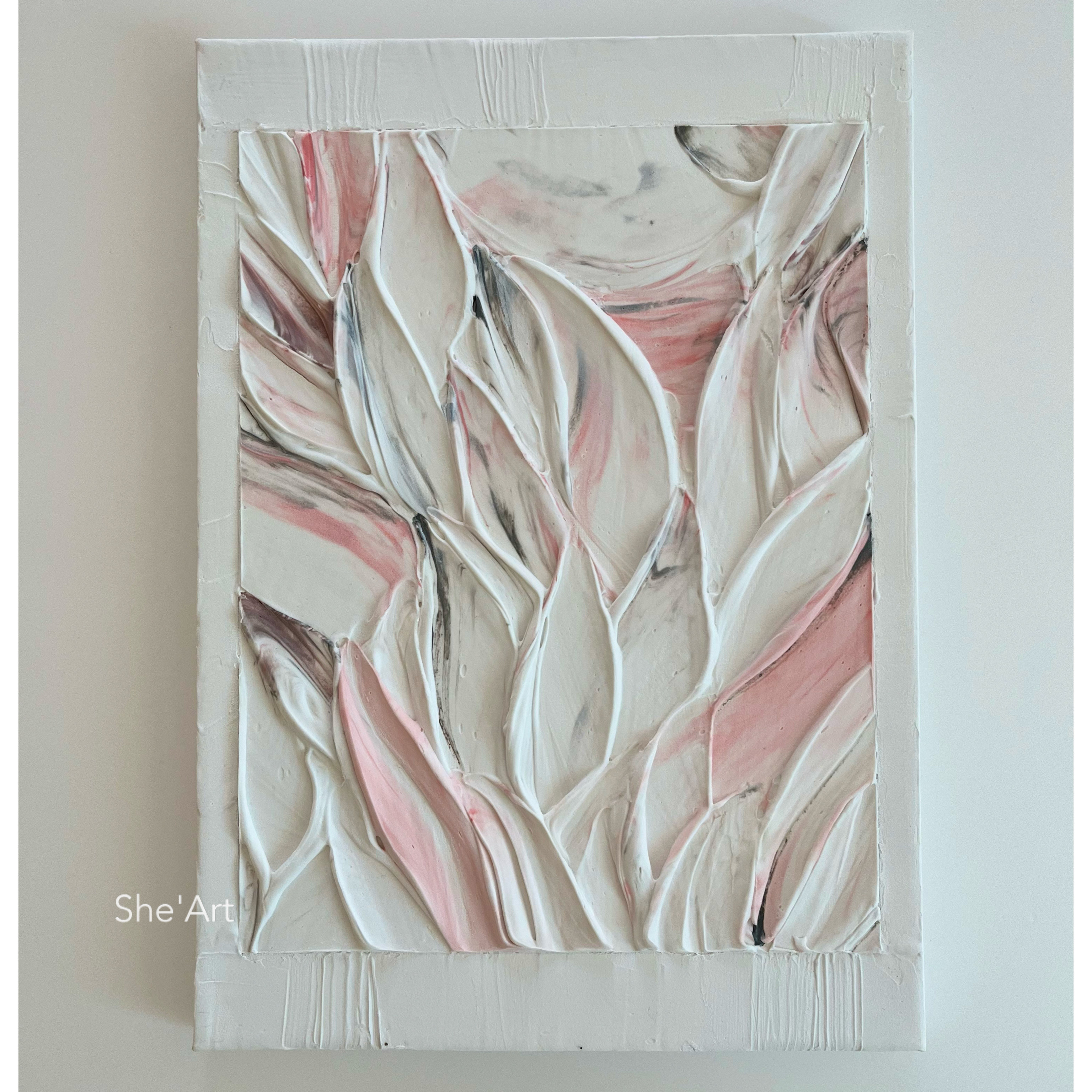 原画M・frame・ピンクフラワー / 北欧 フラワーアート 絵画