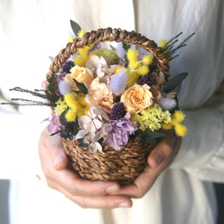Flower basket (S) ミモザ purple 6枚目の画像