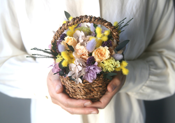 Flower basket (S) ミモザ purple 6枚目の画像