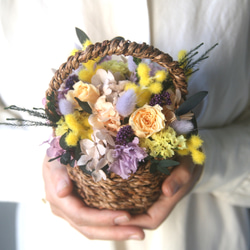 Flower basket (S) ミモザ purple 1枚目の画像