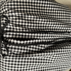 夏の定番　ギンガムチェック　白黒　マキシ丈　スカート＆ブラウス　セットアップ 6枚目の画像