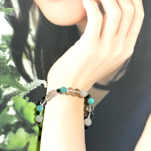 4月誕生石 牡牛座 星座石 天然石 五芒星 ブレスレット 水晶