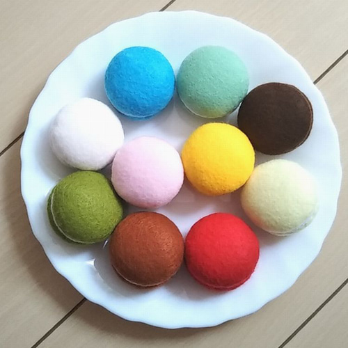 フェルト ままごと☆マカロン（10個セット） おもちゃ・人形 うりんこ