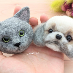 オーダー品】羊毛フェルト犬ブローチ☆シュナウザー ブローチ ponkichi