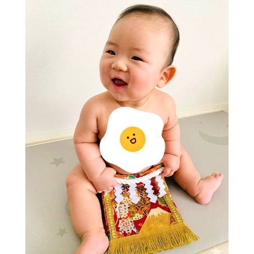 名入れOK】赤ちゃん化粧まわし「えびすこくん」《色鮮やかな銀の