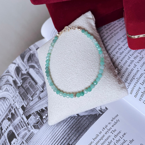 エメラルドミニタンブル×グリーンベリル14kgfマグネットブレスレット エメラルドミニタンブル×グリーンベリル14kgfマグネットブレスレット