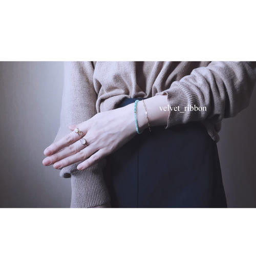 天然 エメラルド 14kgf 長く使えるブレスレット silver925 ゴールド