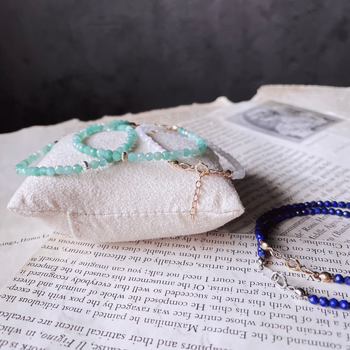 天然 エメラルド 14kgf 長く使えるブレスレット silver925 ゴールド