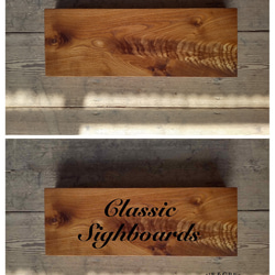 木製看板製作】 一枚板 槐 15cm×43cm 表札・ネームプレート BLUE