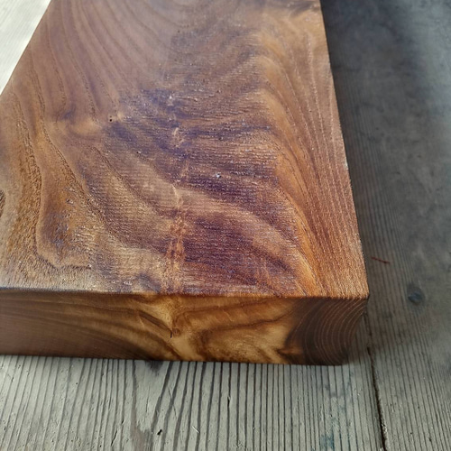 木製看板製作】 一枚板 槐 15cm×43cm 表札・ネームプレート BLUE