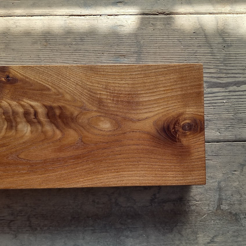 木製看板製作】 一枚板 槐 15cm×43cm 表札・ネームプレート BLUE