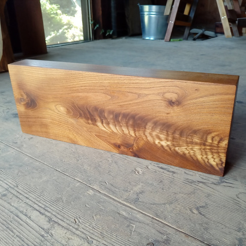 木製看板製作】 一枚板 槐 15cm×43cm 表札・ネームプレート BLUE