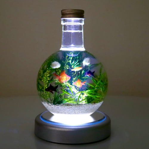 夏まつり金魚鉢のような大きなインテリアハーバリウム(無料ギフト