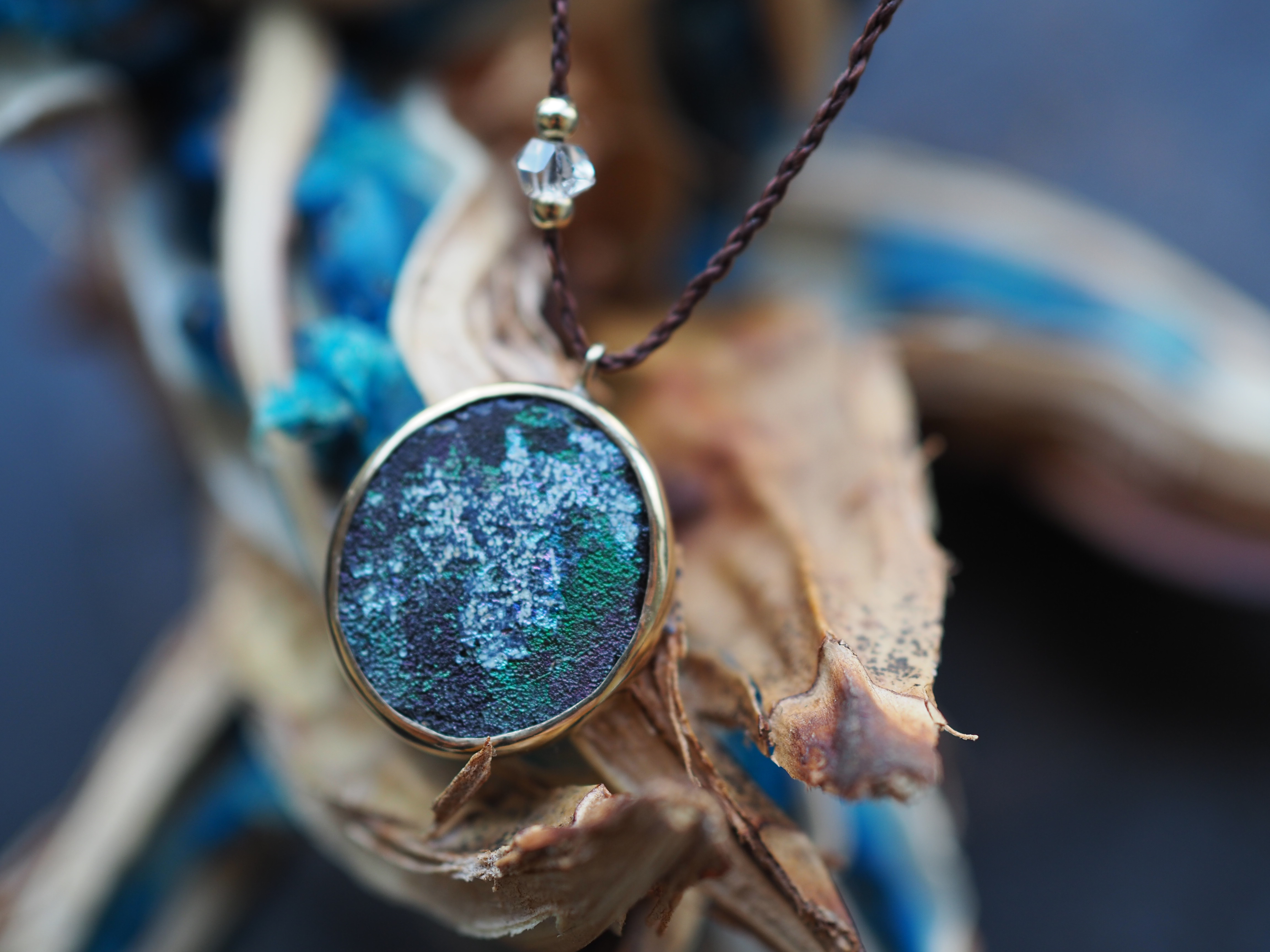 roman glass brass necklace (genya) 7,810円